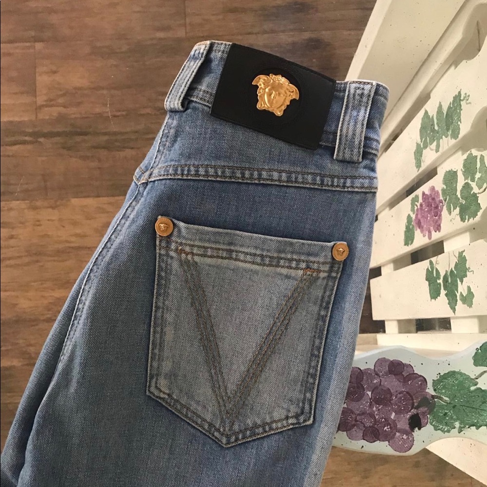 Versace high rise light blue slim fit jeans - Picture 2 of 14